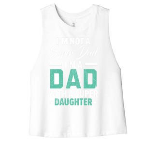 Best Dad Ever Papa Daddy Fatherhood Fathers Day Gift Women's Racerback Cropped Tank