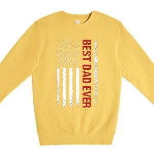 Best Dad Ever USA Flag Dad Gifts Premium Crewneck Sweatshirt