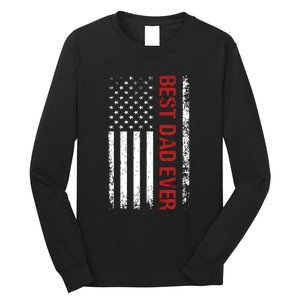 Best Dad Ever USA Flag Dad Gifts Long Sleeve Shirt