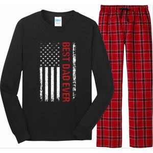 Best Dad Ever USA Flag Dad Gifts Long Sleeve Pajama Set