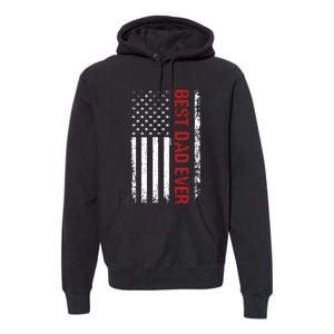 Best Dad Ever USA Flag Dad Gifts Premium Hoodie