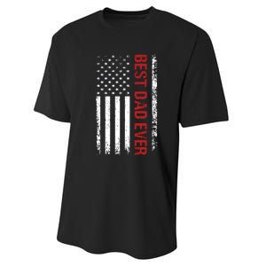 Best Dad Ever USA Flag Dad Gifts Performance Sprint T-Shirt