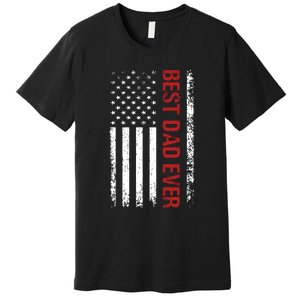 Best Dad Ever USA Flag Dad Gifts Premium T-Shirt