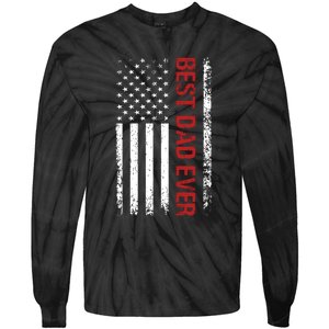 Best Dad Ever USA Flag Dad Gifts Tie-Dye Long Sleeve Shirt