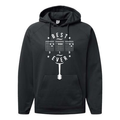 Best Dad Ever Guitar Dad Guitar Chord Performance Fleece Hoodie