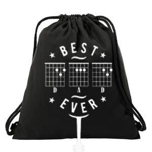 Best Dad Ever Guitar Dad Guitar Chord Drawstring Bag