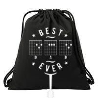 Best Dad Ever Guitar Dad Guitar Chord Drawstring Bag