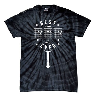 Best Dad Ever Guitar Dad Guitar Chord Tie-Dye T-Shirt