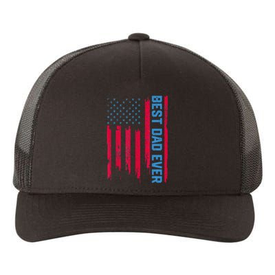 Best dad ever US american flag Father Gifts For Fathers Day Yupoong Adult 5-Panel Trucker Hat