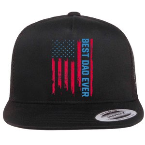 Best dad ever US american flag Father Gifts For Fathers Day Flat Bill Trucker Hat