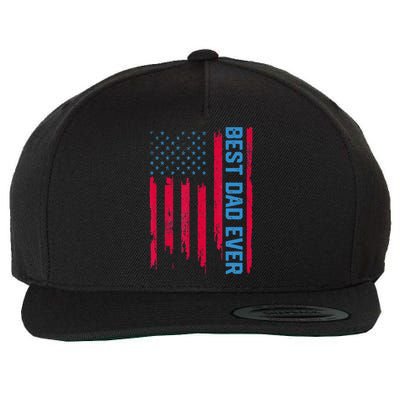 Best dad ever US american flag Father Gifts For Fathers Day Wool Snapback Cap