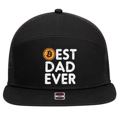 Best Dad Ever Bitcoin Crypto Cryptocurrency Daddy Papa 7 Panel Mesh Trucker Snapback Hat