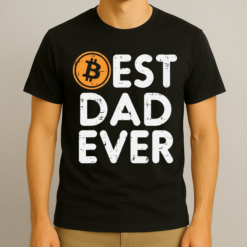 Best Dad Ever Bitcoin Crypto Cryptocurrency Daddy Papa T-Shirt
