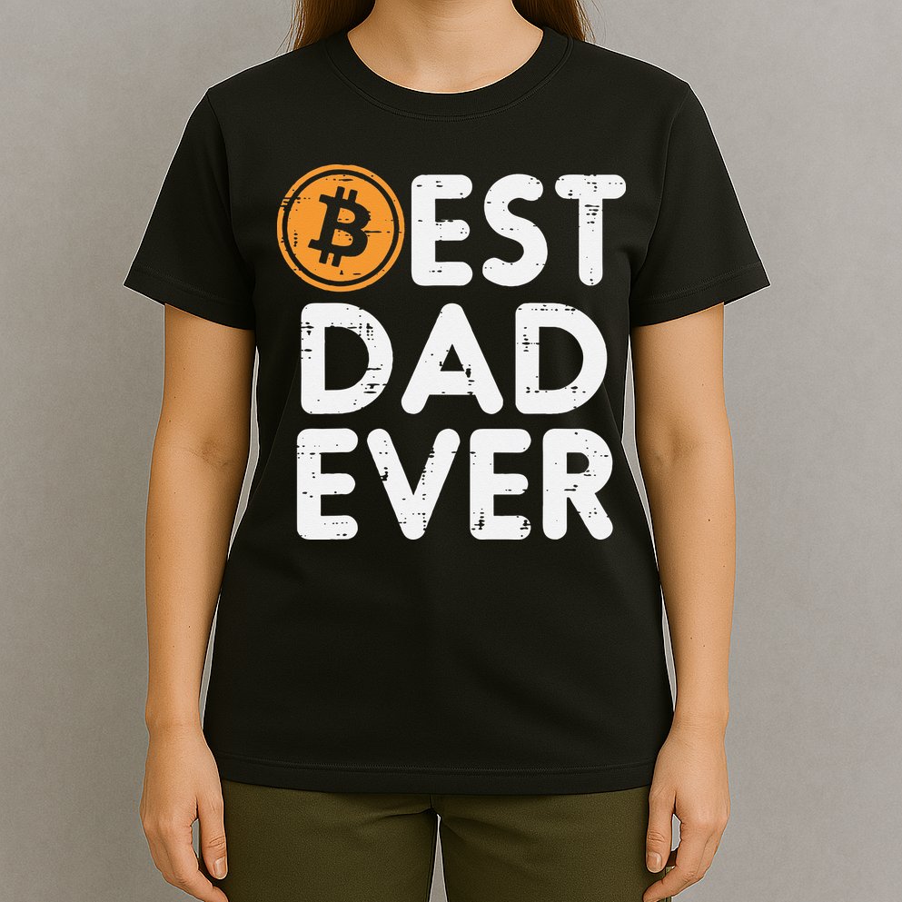Best Dad Ever Bitcoin Crypto Cryptocurrency Daddy Papa T-Shirt