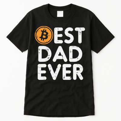Best Dad Ever Bitcoin Crypto Cryptocurrency Daddy Papa Tall T-Shirt