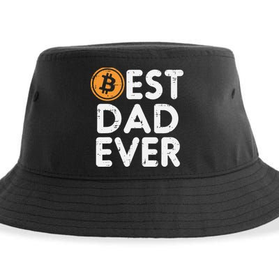 Best Dad Ever Bitcoin Crypto Cryptocurrency Daddy Papa Sustainable Bucket Hat