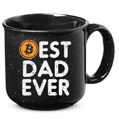 Best Dad Ever Bitcoin Crypto Cryptocurrency Daddy Papa 15oz Campfire Ceramic Mug