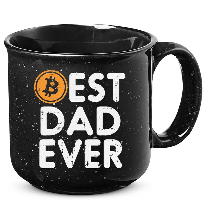 Best Dad Ever Bitcoin Crypto Cryptocurrency Daddy Papa 15oz Campfire Ceramic Mug