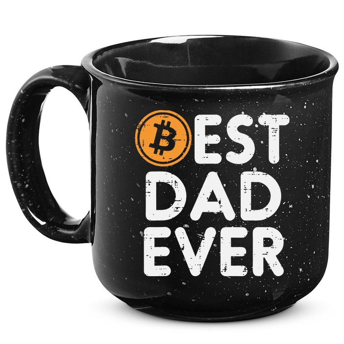 Best Dad Ever Bitcoin Crypto Cryptocurrency Daddy Papa 15oz Campfire Ceramic Mug