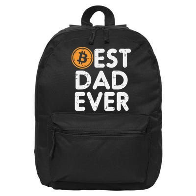 Best Dad Ever Bitcoin Crypto Cryptocurrency Daddy Papa 16 in Basic Backpack