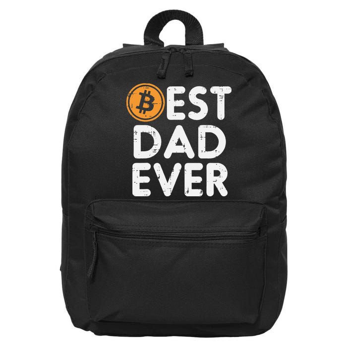 Best Dad Ever Bitcoin Crypto Cryptocurrency Daddy Papa 16 in Basic Backpack