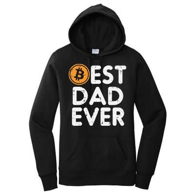 Best Dad Ever Bitcoin Crypto Cryptocurrency Daddy Papa Women's Pullover Hoodie