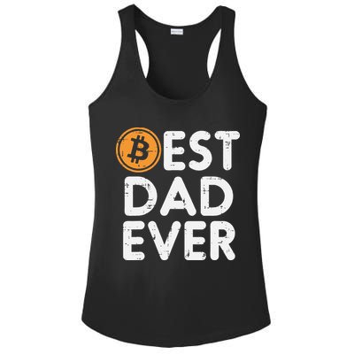 Best Dad Ever Bitcoin Crypto Cryptocurrency Daddy Papa Ladies PosiCharge Competitor Racerback Tank
