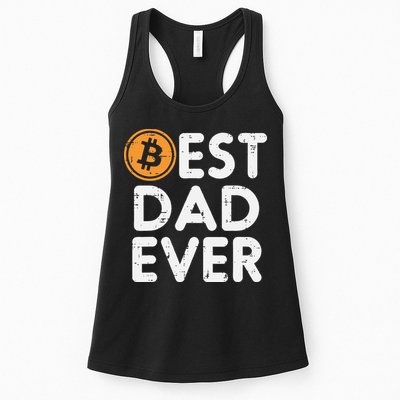 Best Dad Ever Bitcoin Crypto Cryptocurrency Daddy Papa Womens Tank Top