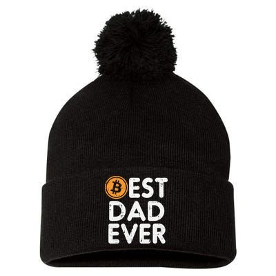 Best Dad Ever Bitcoin Crypto Cryptocurrency Daddy Papa Pom Pom 12in Knit Beanie