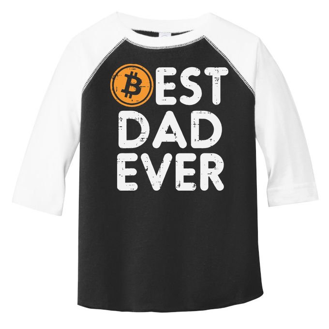 Best Dad Ever Bitcoin Crypto Cryptocurrency Daddy Papa Toddler Fine Jersey T-Shirt