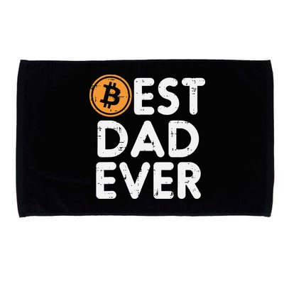 Best Dad Ever Bitcoin Crypto Cryptocurrency Daddy Papa Microfiber Hand Towel