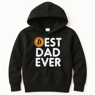 Best Dad Ever Bitcoin Crypto Cryptocurrency Daddy Papa Kids Hoodie