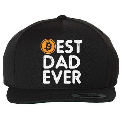 Best Dad Ever Bitcoin Crypto Cryptocurrency Daddy Papa Wool Snapback Cap