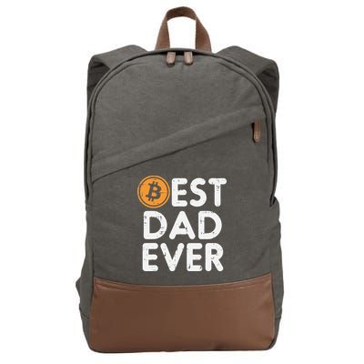 Best Dad Ever Bitcoin Crypto Cryptocurrency Daddy Papa Cotton Canvas Backpack