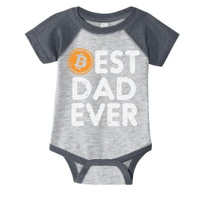 Best Dad Ever Bitcoin Crypto Cryptocurrency Daddy Papa Infant Baby Jersey Bodysuit