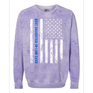 Best Daughterinlaw Ever Retro American Flag Son Gift Colorblast Crewneck Sweatshirt