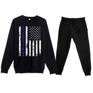 Best Daughterinlaw Ever Retro American Flag Son Gift Premium Crewneck Sweatsuit Set