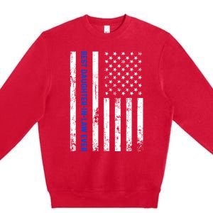 Best Daughterinlaw Ever Retro American Flag Son Gift Premium Crewneck Sweatshirt