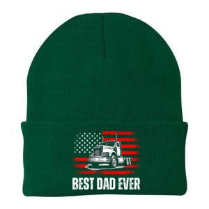 Best Dad Ever Flag Truck Dad Trucker Dad Best Trucking Dad Knit Cap Winter Beanie