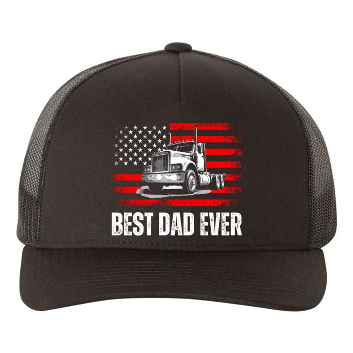 Best Dad Ever Flag Truck Dad Trucker Dad Best Trucking Dad Yupoong Adult 5-Panel Trucker Hat