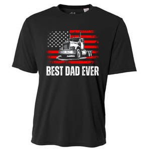 Best Dad Ever Flag Truck Dad Trucker Dad Best Trucking Dad Cooling Performance Crew T-Shirt