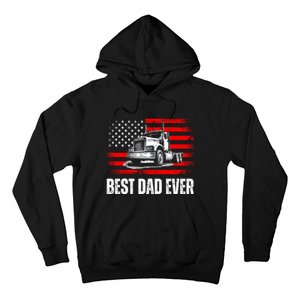 Best Dad Ever Flag Truck Dad Trucker Dad Best Trucking Dad Hoodie