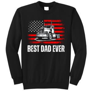 Best Dad Ever Flag Truck Dad Trucker Dad Best Trucking Dad Sweatshirt