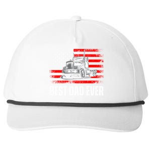 Best Dad Ever Flag Truck Dad Trucker Dad Best Trucking Dad Snapback Five-Panel Rope Hat