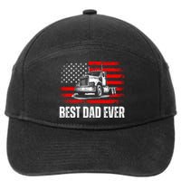 Best Dad Ever Flag Truck Dad Trucker Dad Best Trucking Dad 7-Panel Snapback Hat