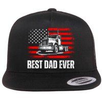 Best Dad Ever Flag Truck Dad Trucker Dad Best Trucking Dad Flat Bill Trucker Hat