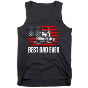 Best Dad Ever Flag Truck Dad Trucker Dad Best Trucking Dad Tank Top