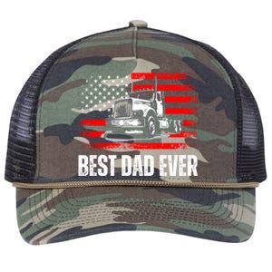 Best Dad Ever Flag Truck Dad Trucker Dad Best Trucking Dad Retro Rope Trucker Hat Cap