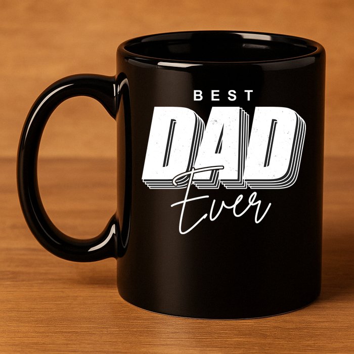 Best Dad Ever Retro Gift 11oz C Handle Ceramic Mug
