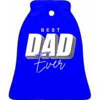 Best Dad Ever Retro Gift Ceramic Bell Ornament